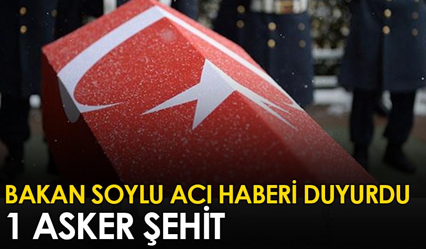 Bakan Soylu acı haberi duyurdu! 1 asker şehit