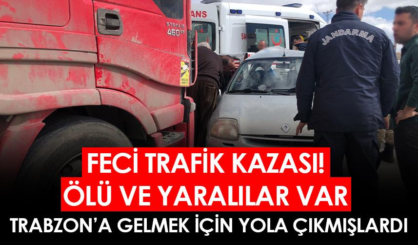 Erzincan-Sivas karayolunda feci kaza! Trabzon' a gelmek için yola çıkmışlardı