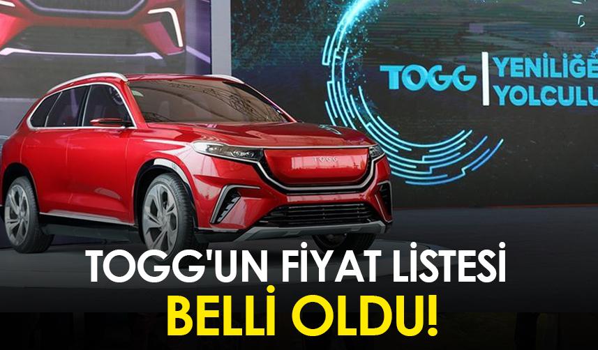 TOGG'un fiyat listesi belli oldu!