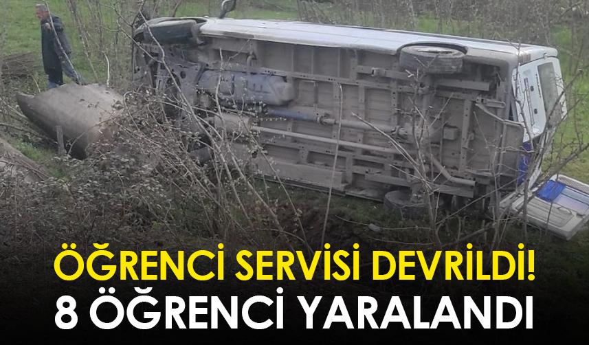 Ordu’da öğrenci servisi devrildi: 8 öğrenci yaralı
