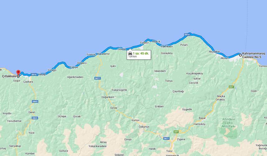 Trabzon Giresun arası kaç km? Giresun Trabzon arası kaç saat?