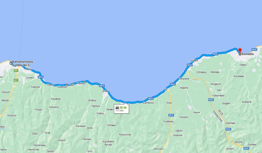 Trabzon Rize arası kaç km? Rize Trabzon arası kaç saat?