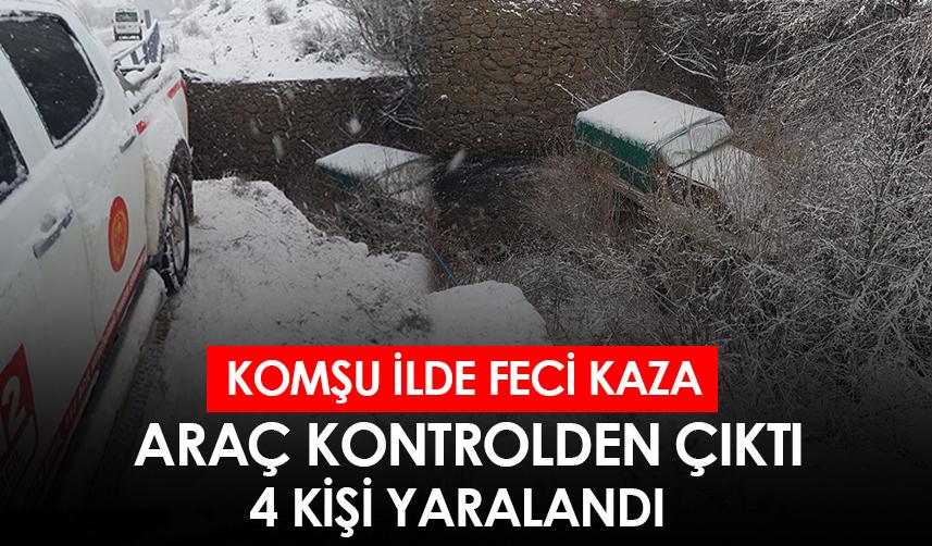 Komşu ilde feci kaza! Araç kontrolden çıktı 4 yaralı