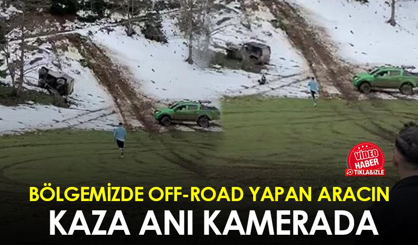 Artvin’de off-road yapan aracın kaza anı kamerada