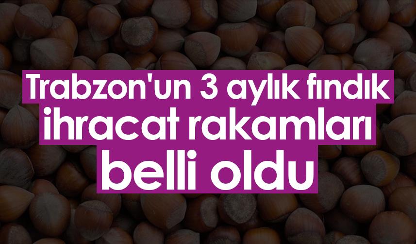 Trabzon'un 3 aylık fındık ihracat rakamları belli oldu