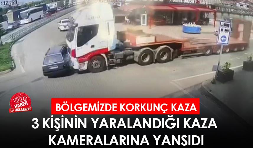 Artvin’de 3 kişinin yaralandığı kaza anı güvenlik kamerasına yansıdı