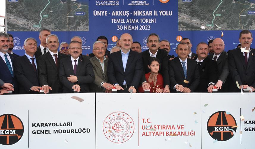 Bakan Karaismailoğlu ve Bakan Özer, Ordu'da kara yolu temel atma törenine katıldı