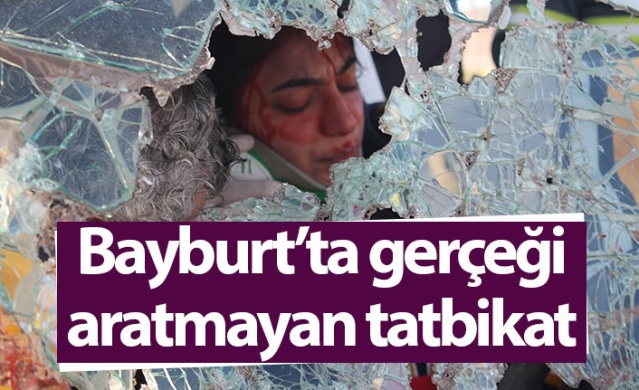 Dondurucu soğukta sağlık personeli ve üniversitesi öğrencilerden gerçeği aratmayan tatbikat