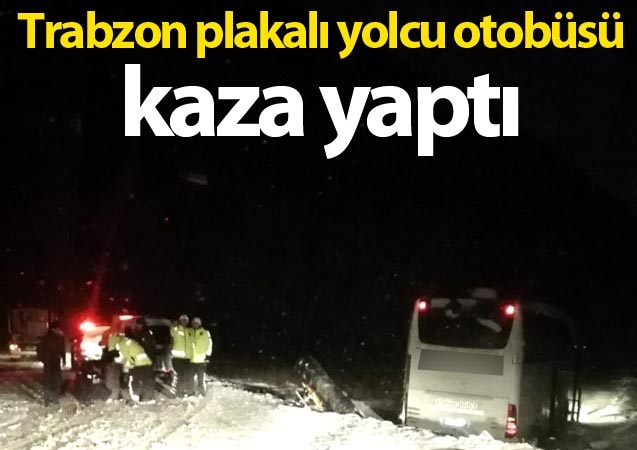 Trabzon plakalı yolcu otobüsü kaza yaptı
