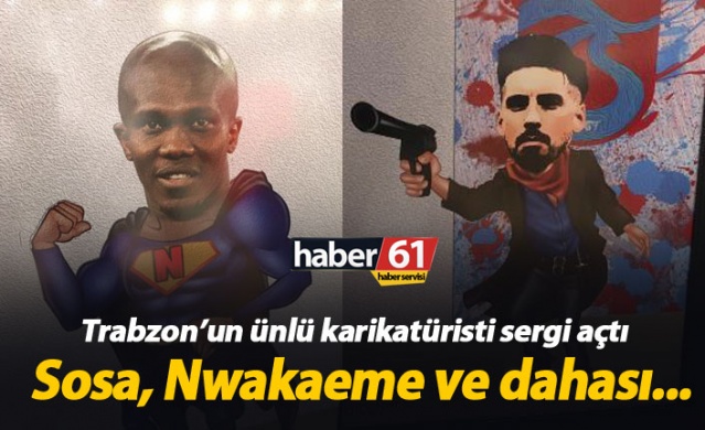 Trabzonlu ünlü karikatürist sergi açtı.