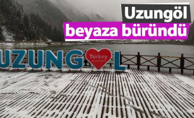 Uzungöl'e Beyaz Örtüye büründü. 23 Nisan 2020