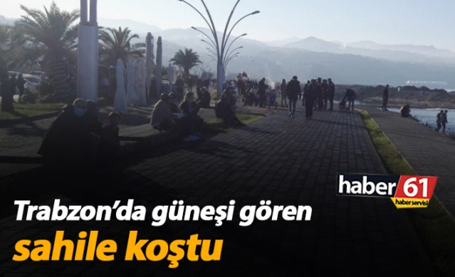 Trabzon'da güneşi gören sahile koştu