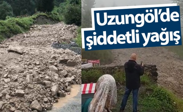 Uzungöl'de şiddetli yağış etkili oldu