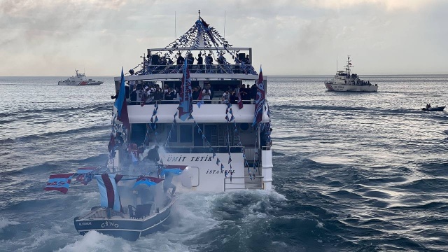 Trabzonspor kutlamalara denizden başladı! Muhteşem görüntüler. Foto Haber