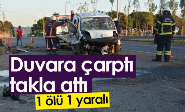 Ordu’da hafif ticari araç takla attı: 1 ölü, 1 yaralı. Foto Haber