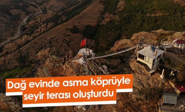 İstanbul’un stresinden kurtulmak için dağ evinde asma köprüyle seyir terası oluşturdu