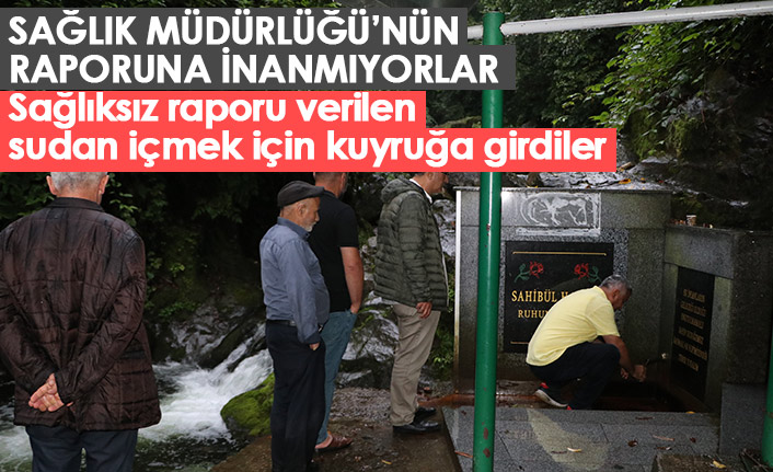 Sağlıksız raporu verilen sudan içmek için kuyruğa girdiler