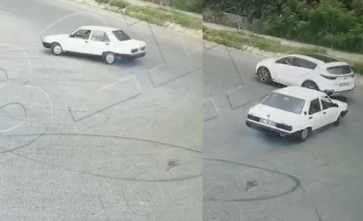 Trabzon’da Drift atan sürücü kaçamadı! Kazaya ramak kala