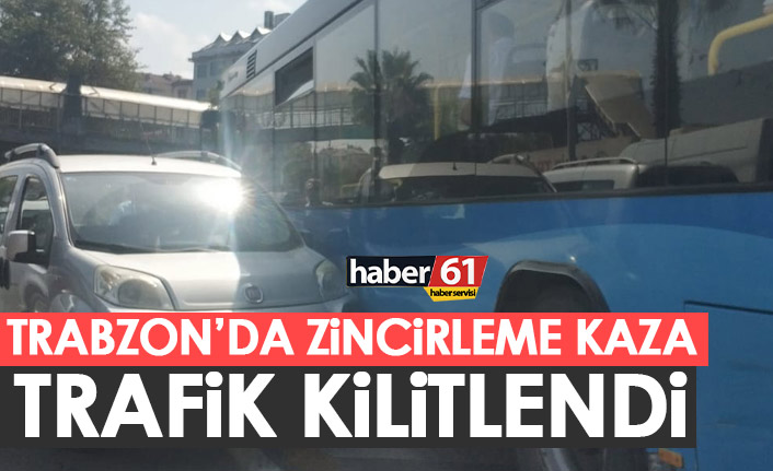 Trabzon’da zincirleme kazası! Trafik kilitlendi