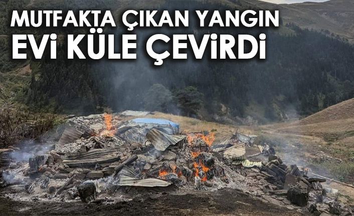 Mutfakta çıkan yangın evi küle çevirdi