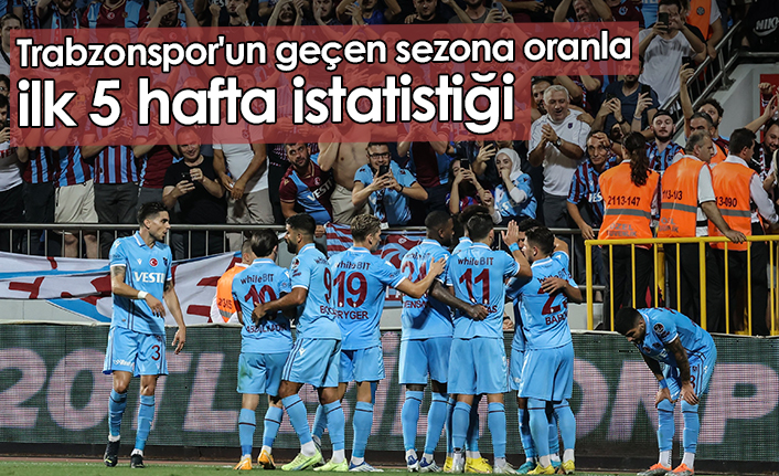 Trabzonspor'un geçen sezona oranla ilk 5 hafta istatistiği
