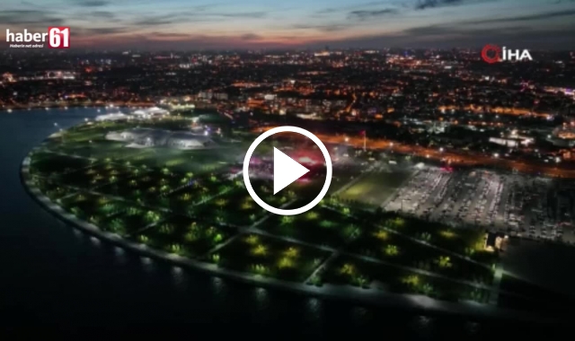 Trabzonspor’un şampiyonluk kutlaması havadan görüntülendi. Video Haber