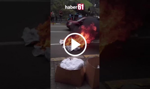 Şalpazarı'da fabrikanın ürünleri yakıldı