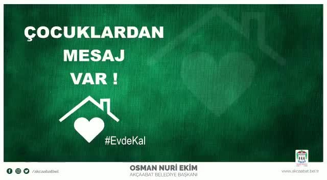 Akçaabat’ta çocuklardan Evde Kalın mesajı