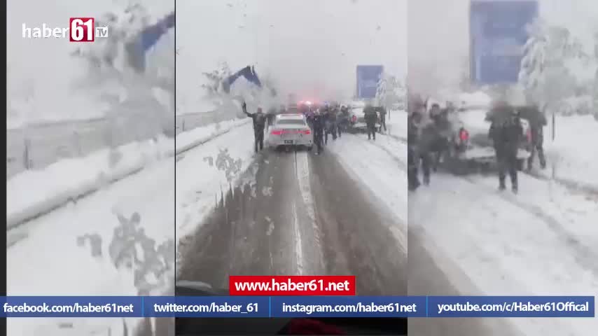 Trabzonspor otobüsünün önünü kestiler! Şampiyon gibi karşılama