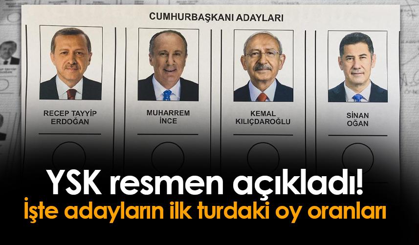 YSK birinci tur seçim sonuçlarını resmen açıkladı! İşte adayların oy oranları