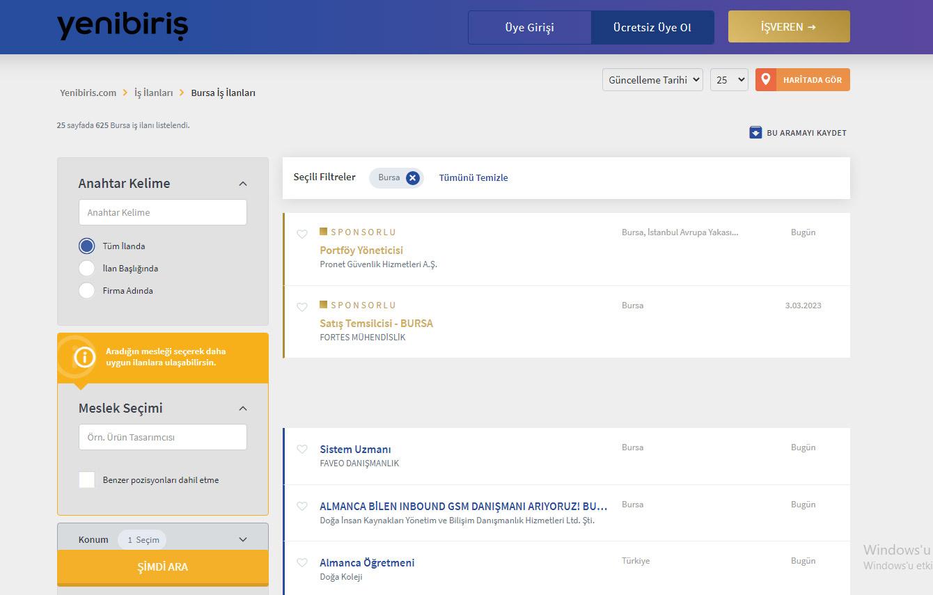 Bursa İş İlanları
