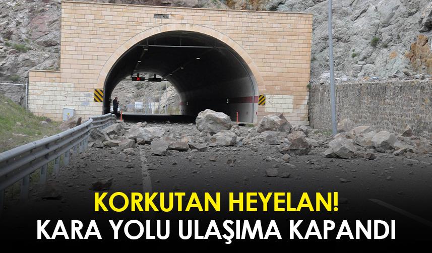 Gümüşhane'de heyelan! Kara yolu ulaşıma kapandı