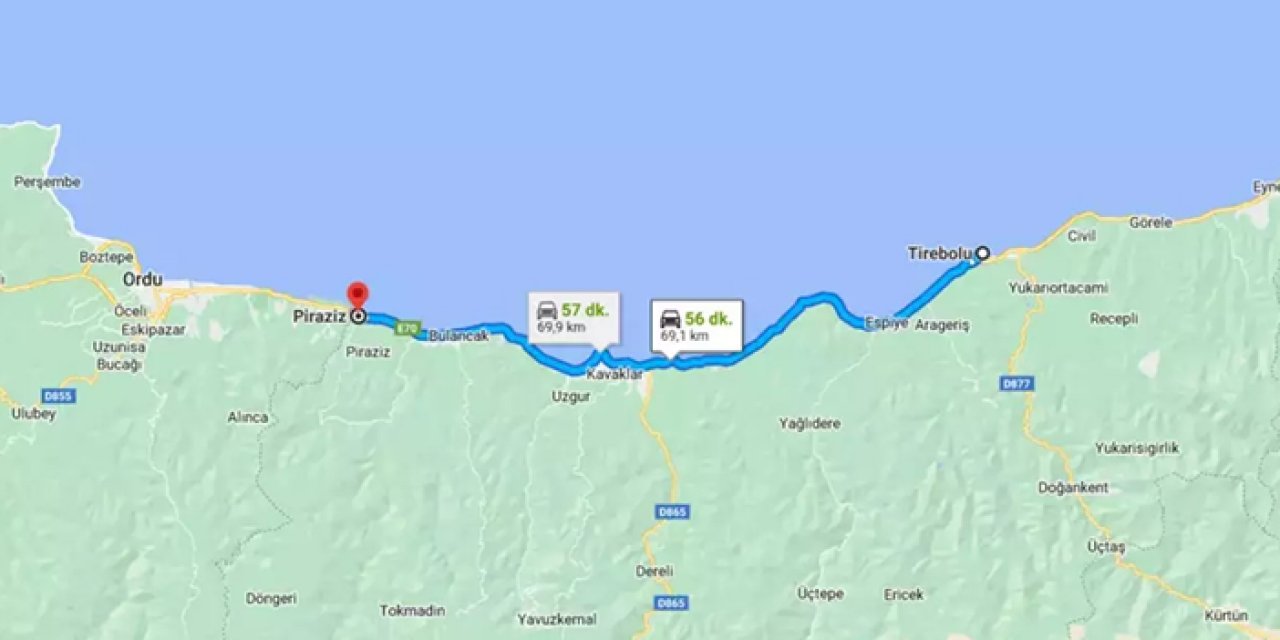 Karayolları Piraziz-Giresun-Tirebolu yolu için uyardı