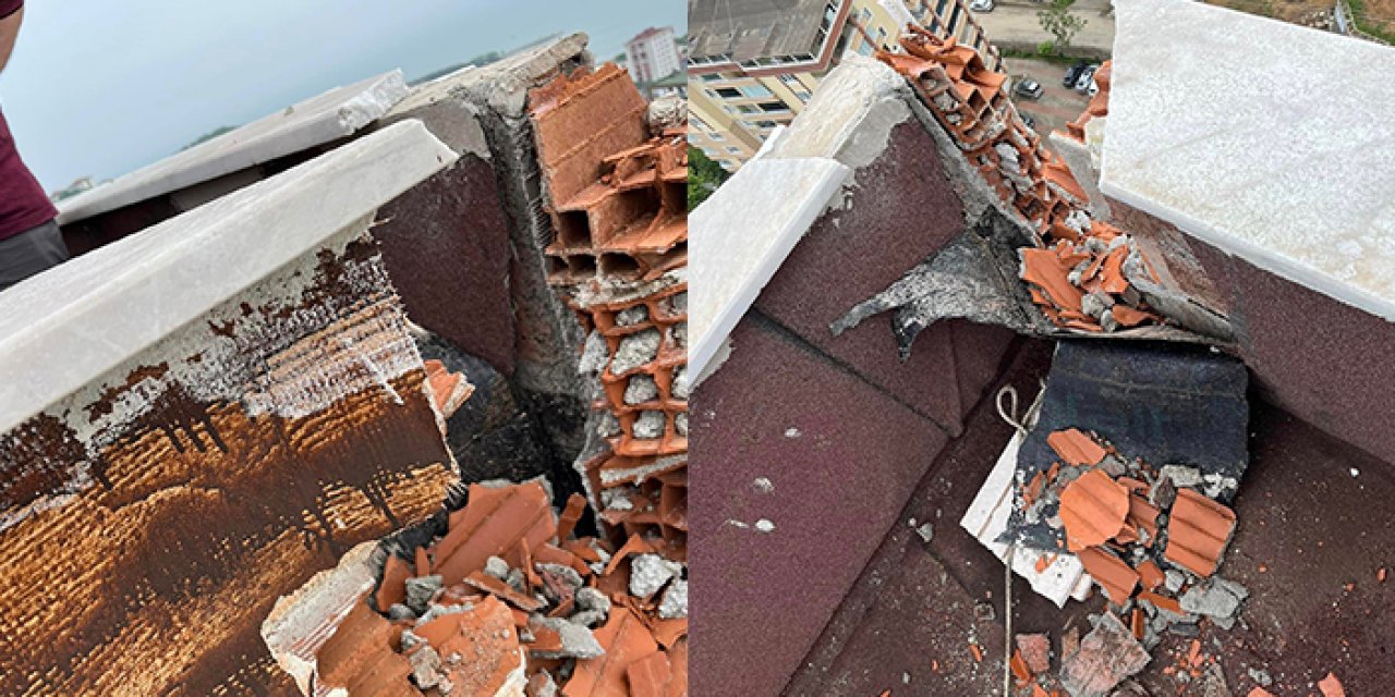 Ordu'da korkutan anlar! Bir eve yıldırım düştü