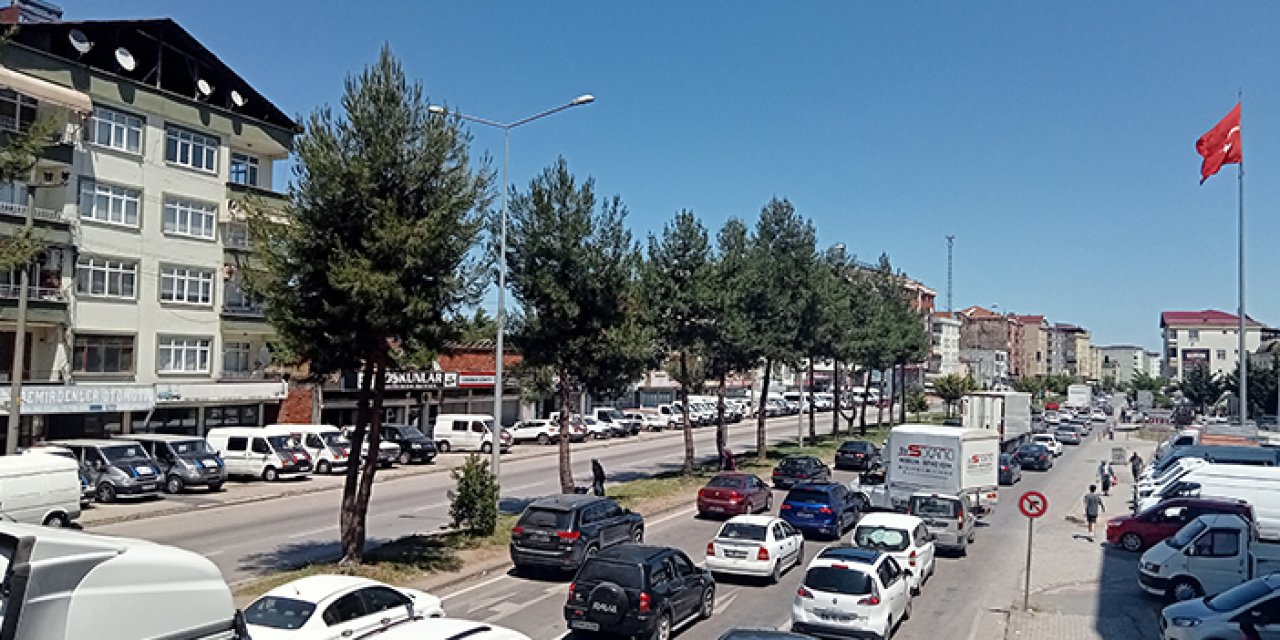 Samsun-Ordu kara yolunda trafik yoğunluğu