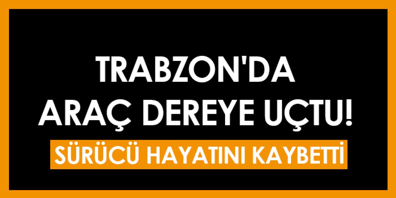 Trabzon'da araç dereye uçtu! Sürücü hayatını kaybetti