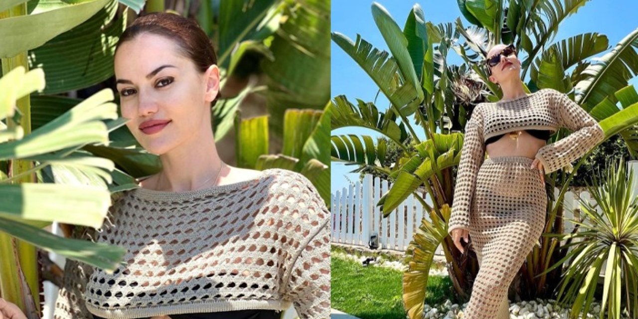 Yeni sezon öncesi tatile çıkan Evcen siyah bikinisiyle poz verdi