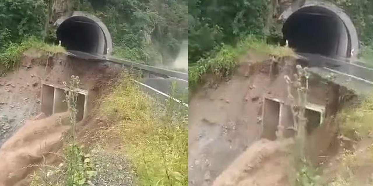 Ordu'da heyelan! Yol çöktü, ulaşım kapandı