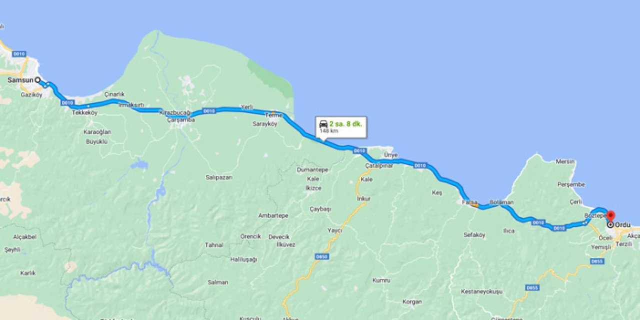 Samsun-Ordu yolunda çalışma! Karayolları uyardı