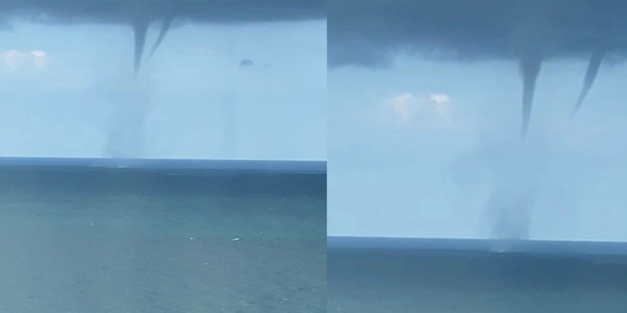 Trabzon'da çifte hortum korkuttu!