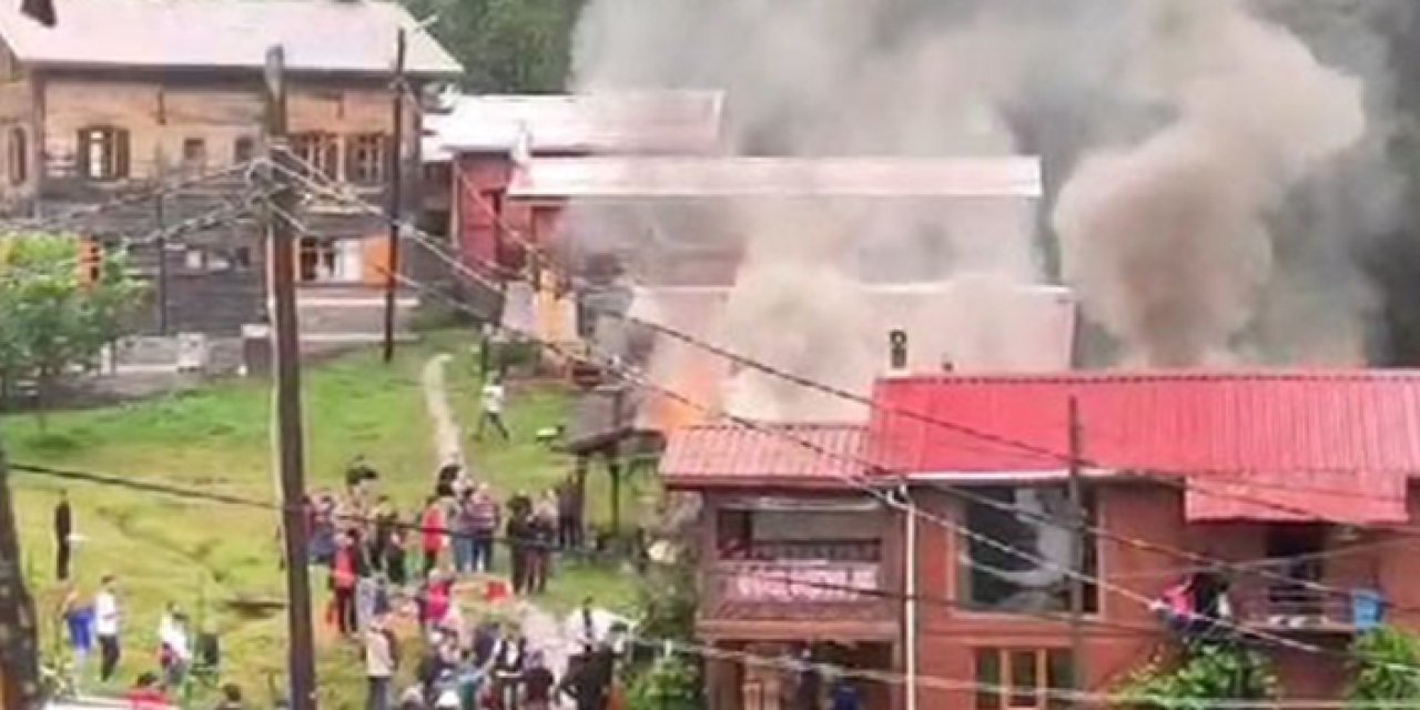 Ayder yaylasında yangın! Ekiplerin söndürme çalışmaları sürüyor