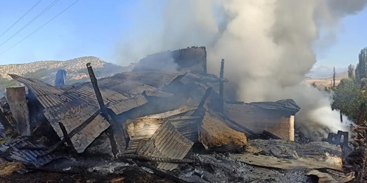 Giresun'da feci olay! Evi, samanlığı ve traktörü kullanılmaz hale geldi