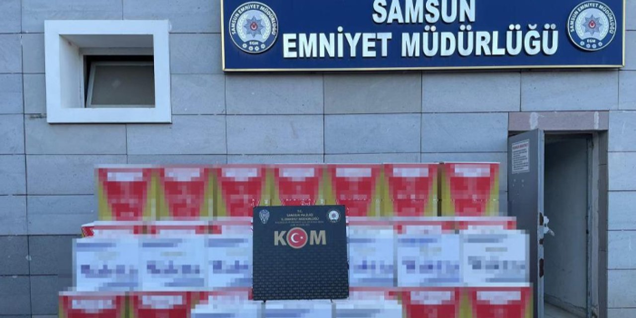 Samsun'da operasyon! 1 milyon adet makaron ele geçirildi.
