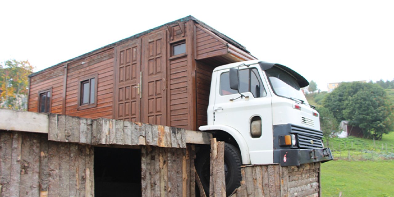 Trabzon'da yaylaya kamyonkondu! Görenlerin ilgi odağı