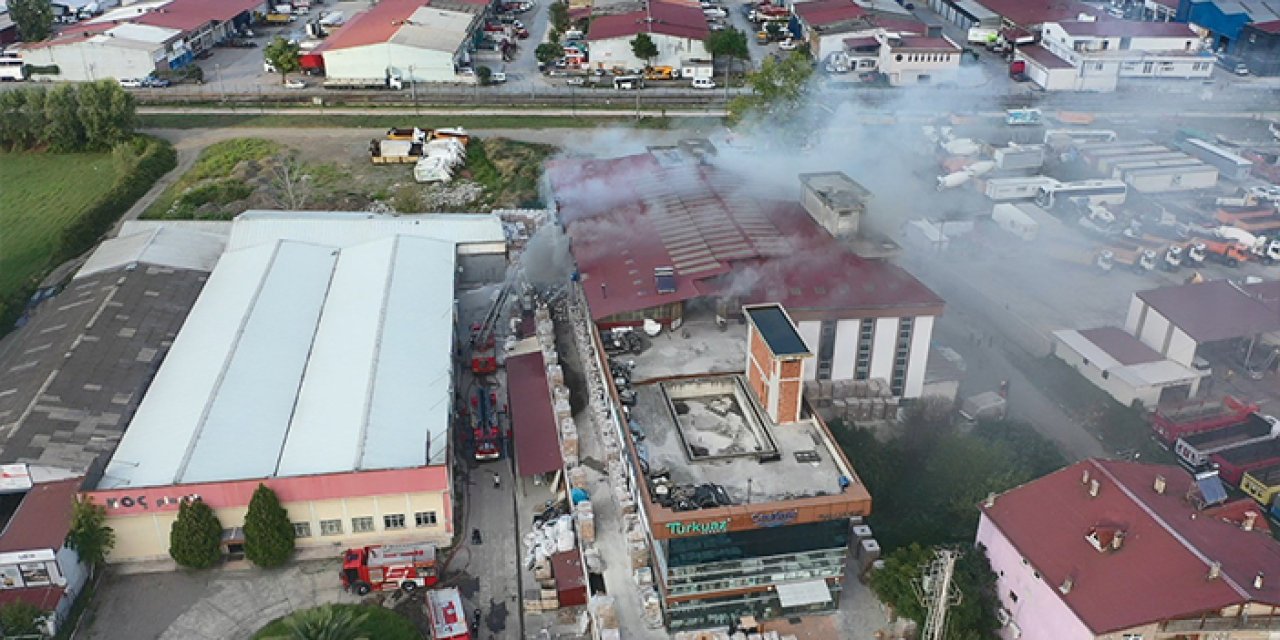 Samsun’da seramik ürünleri fabrikasında yangın