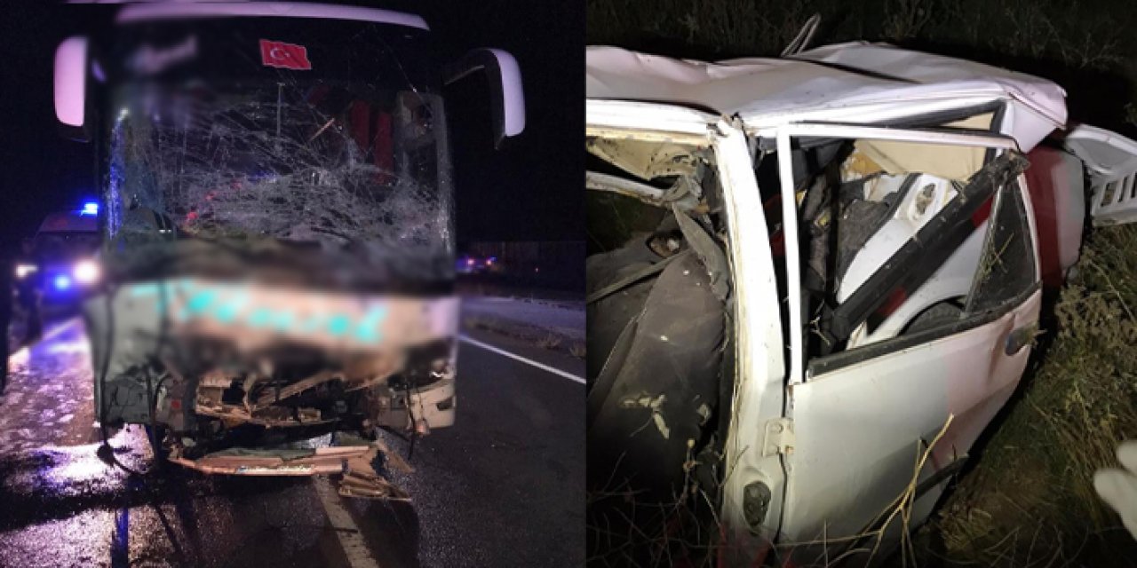 Kayseri'de yolcu otobüsü otomobille çarpıştı! 2 ölü, 20 yaralı