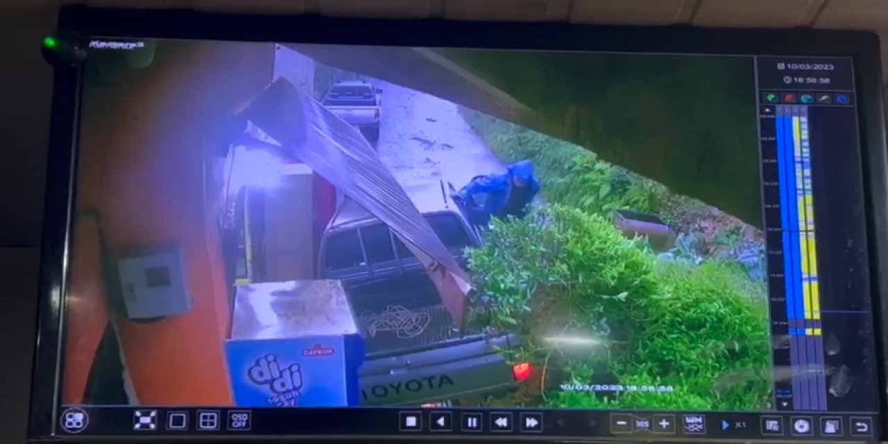 Rize'de toprak kayması böyle görüntülendi