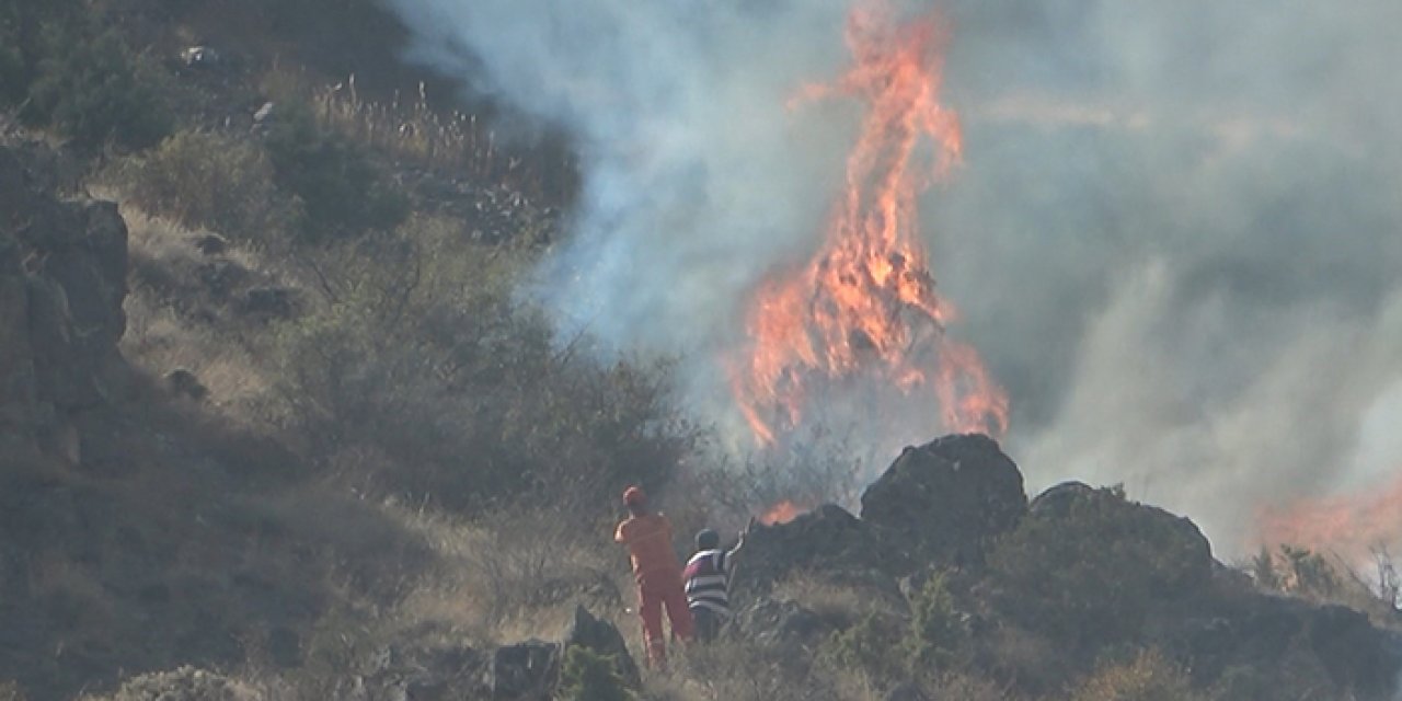 Gümüşhane'de çöpleri yakmak isterken yangın çıkardı