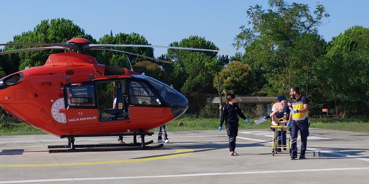 Samsun’da kalp krizi geçiren 76 yaşındaki adama ambulans helikopter yetişti