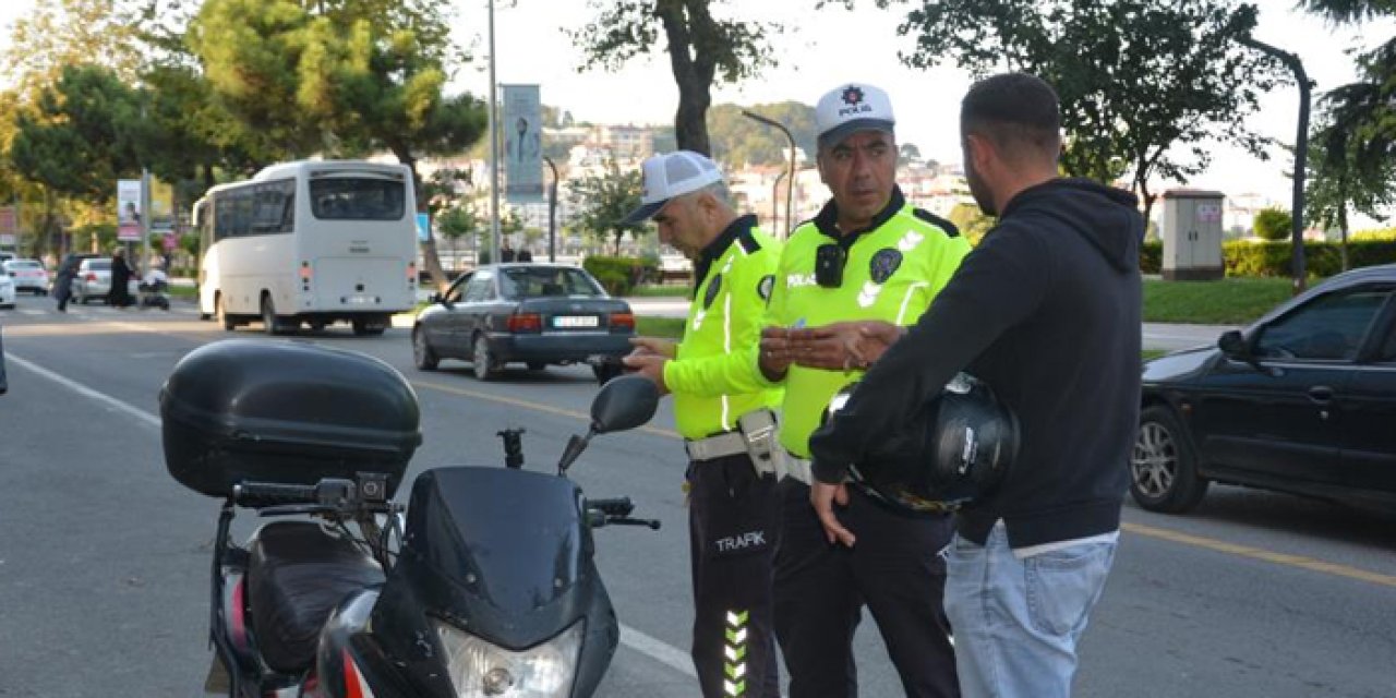 Ordu'da taksi ve motosiklet sürücülerine denetleme